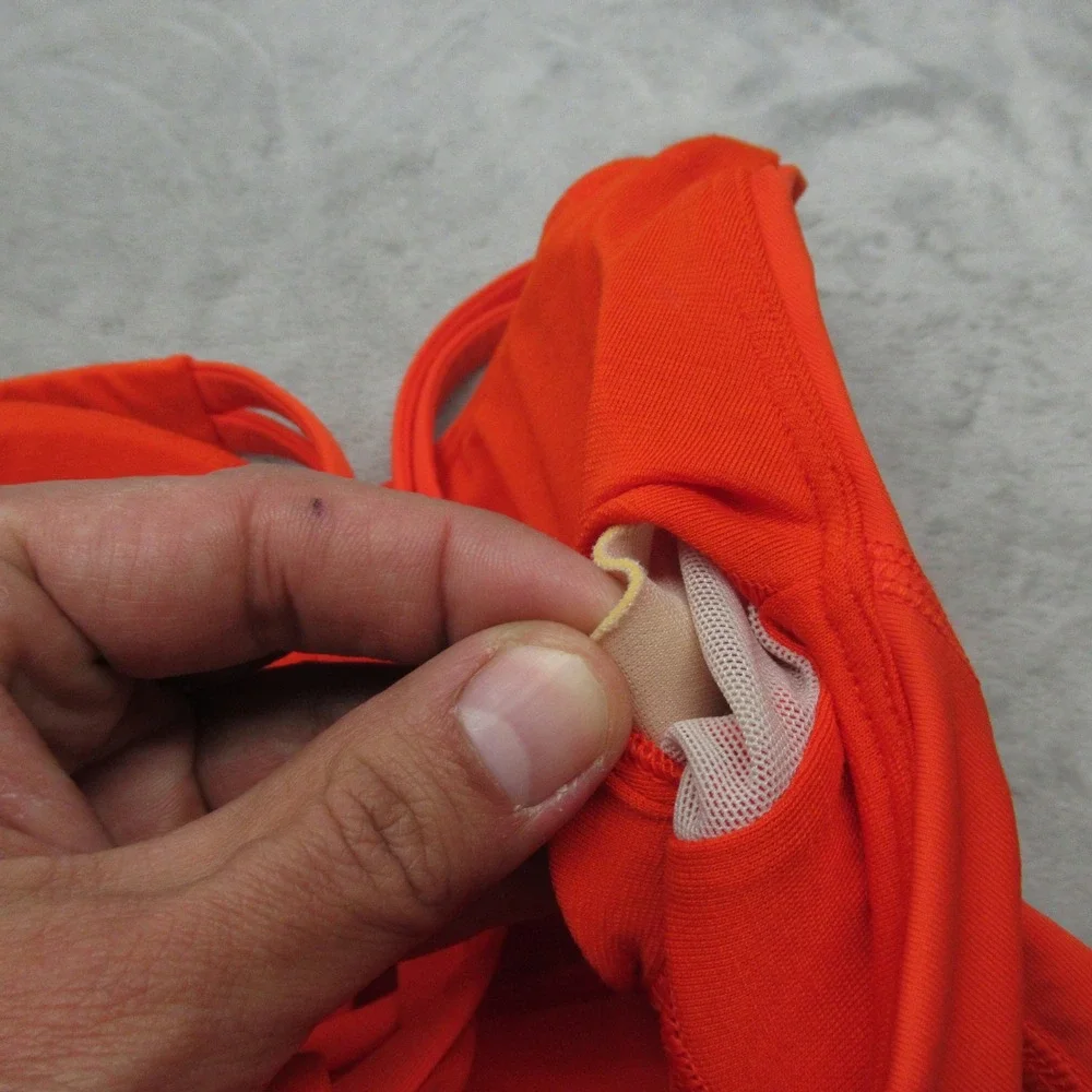 Lululemon Sports Bra‎ Womens 2 Orange Fitwall Denver Energy Longline Padded